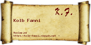 Kolb Fanni névjegykártya