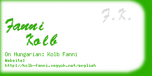 fanni kolb business card